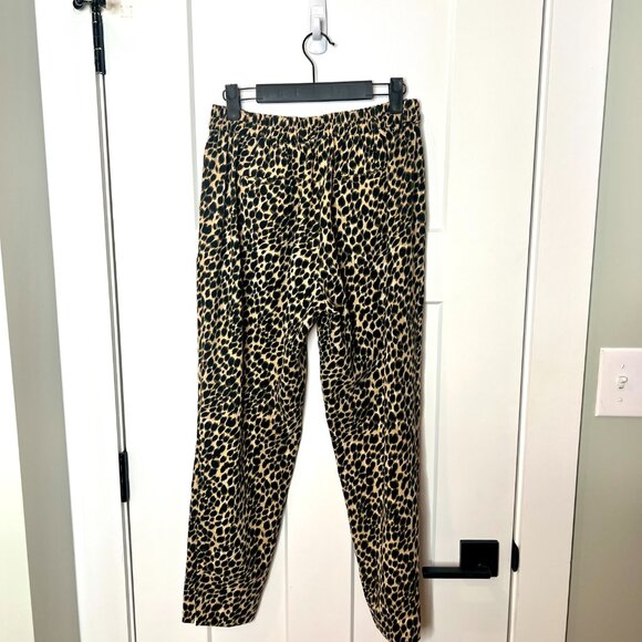 J. Crew Leopard Print Tan Jamie Tapered Crop Career Casual Pants Size 4 - Picture 6 of 6